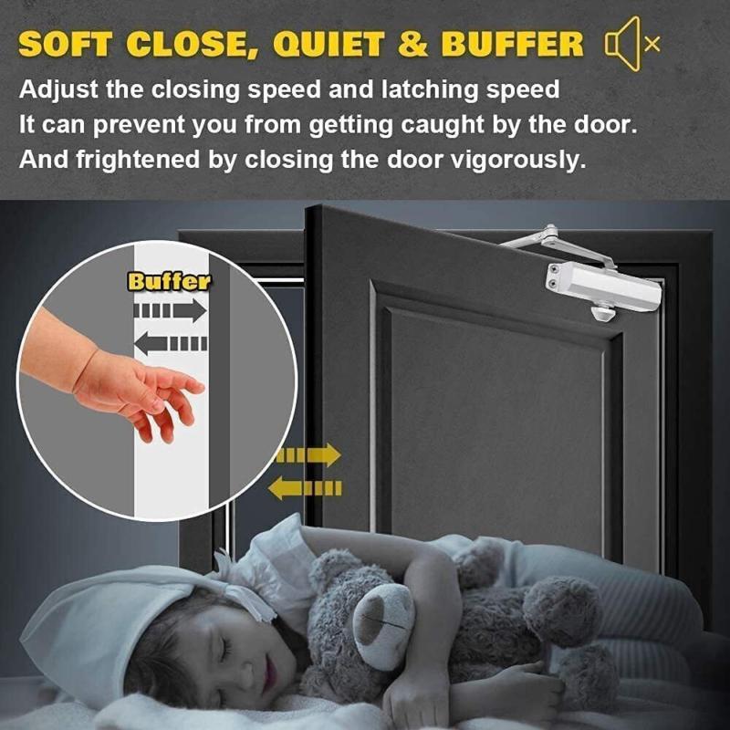 25-45KG Heavy Duty FIRE RATED Overhead Door Closer Opener Softs Close Adjustable 6