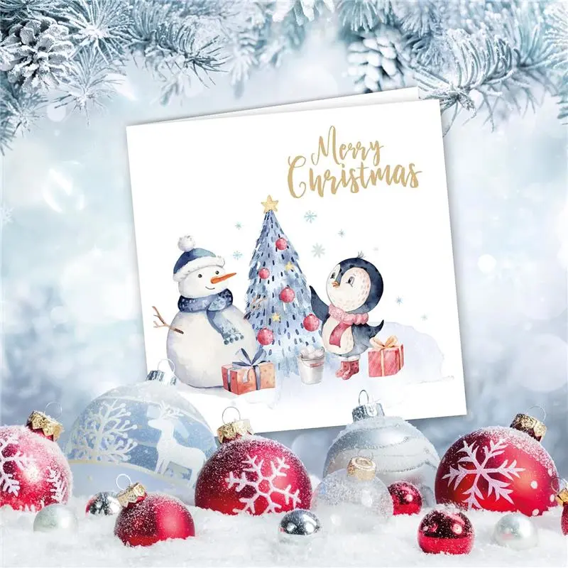 Charity Christmas Cards. Pack of 24. Each Christmas Card multipack has 4 different Watercolour Characters designs. Ecofriendly and UK made. Blank Inside. 115 x 115mm card size. 1