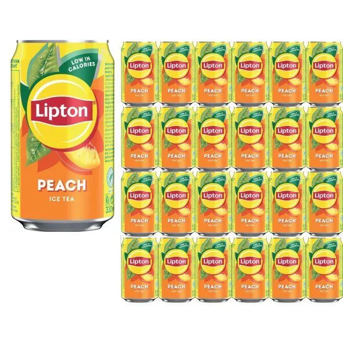 24x Lipton Ice Tea, Peach 330ml (Pack of 24) Beverage