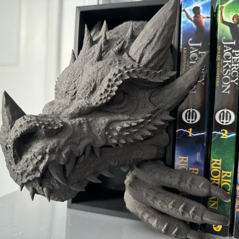 Dragon Book Nook 3D Printed Fantasy Shelf Decor Unique Gift - Ornaments Dragon Book Nook Insert | Magical 3D Effect Bookshelf Decor | ACOTAR Inspired | 3d Printed Decor | Unique Book Display | Bookish Gift Tail 6