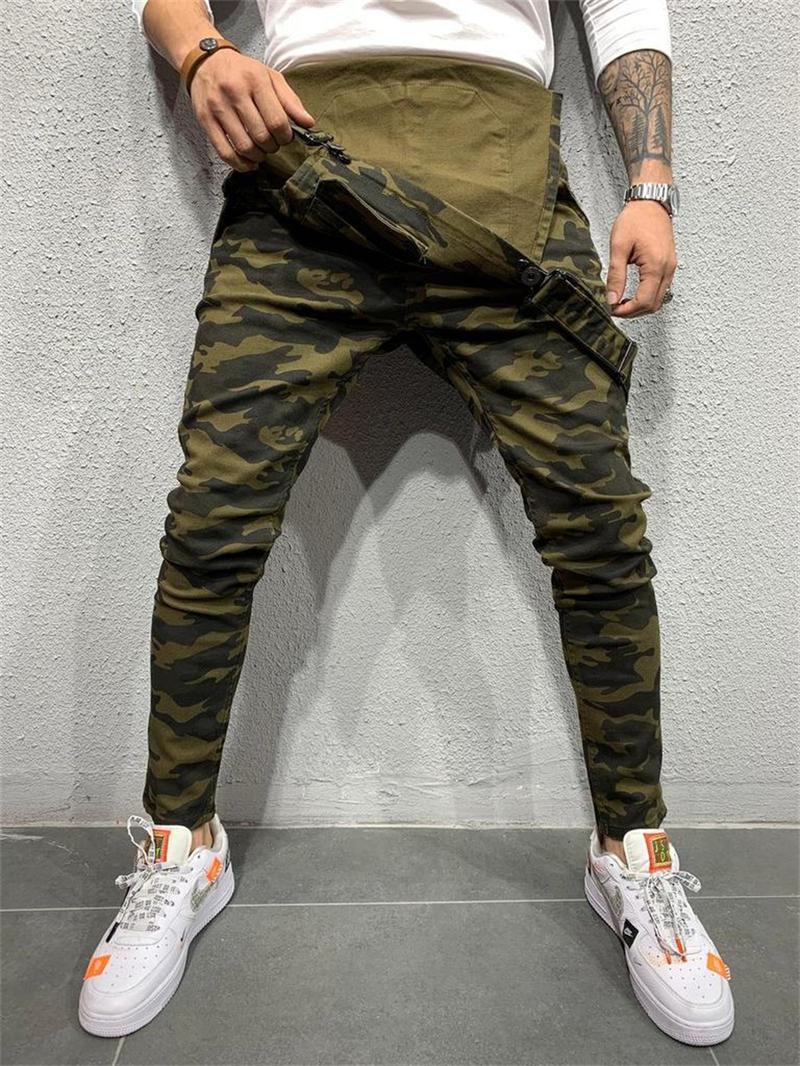 Product Introduction of Camouflage Men's Jumpsuit Multi-pocket Slim Fashion Streetwear Denim Cargo Work Pants Bib Overalls Men High Street Jeans Menswear Trouser 19