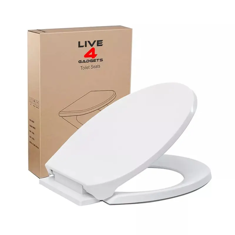 Luxury White Soft Close Bathroom Toilet Seat Anti Slam WC Home Heavy Duty 0
