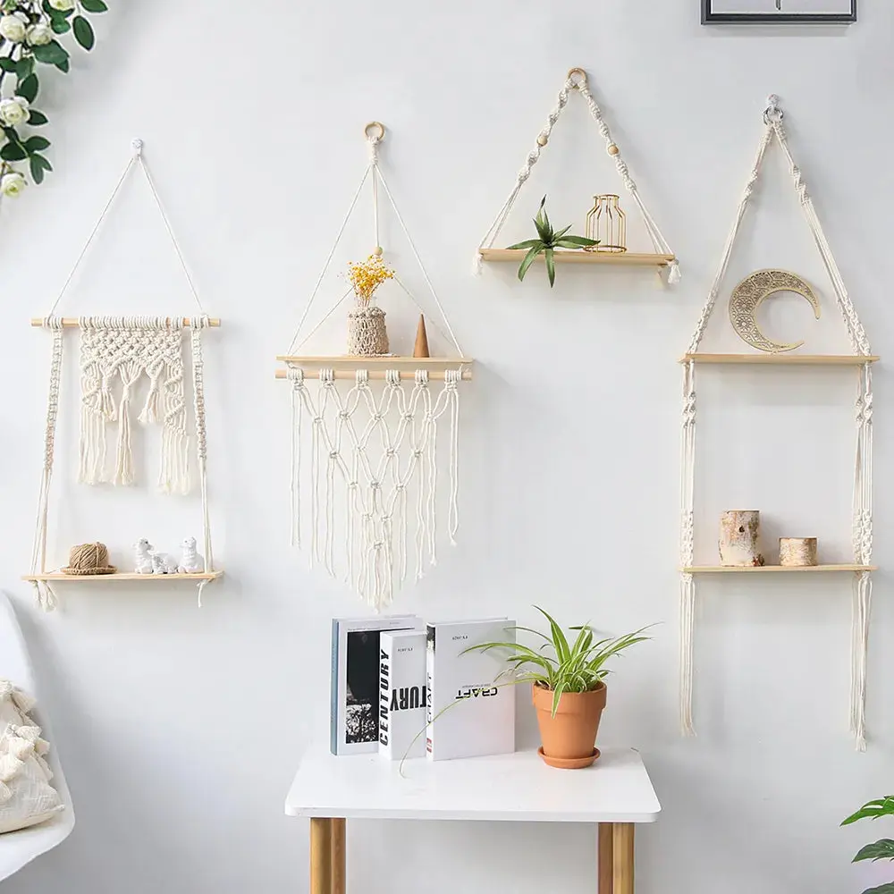 Macrame Wall Hanging Shelf Decor Decoration