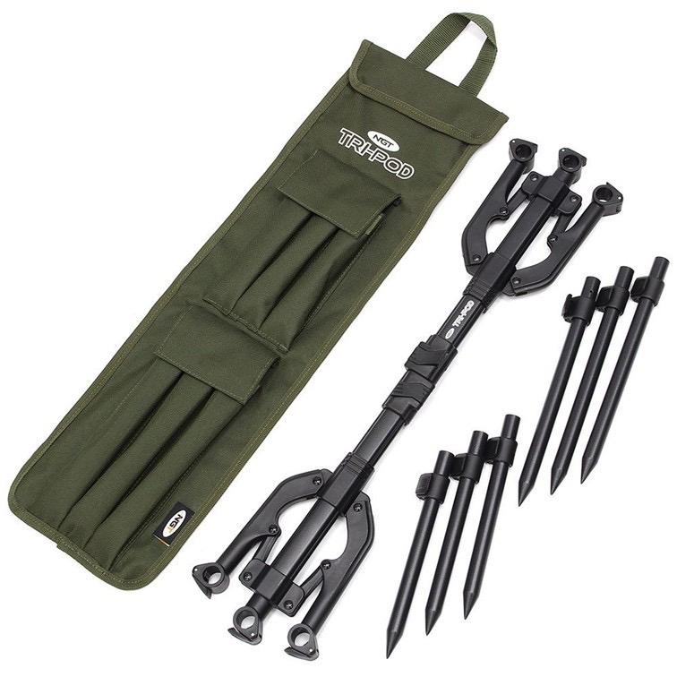 NGT 3 Rod Pod Carp Fishing Fully Adjustable TRI-POD with Carry Case 1