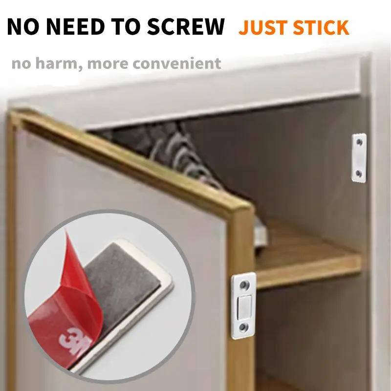 Cabinet Magnetic Catch Ultra Thin Cabinet Door Magnets Stick on Drawer Magnets Cabinet Latch Magnetic Closures for Cabinets Kitchen Closet Door Closing Magnetic Door Catch Closer 4