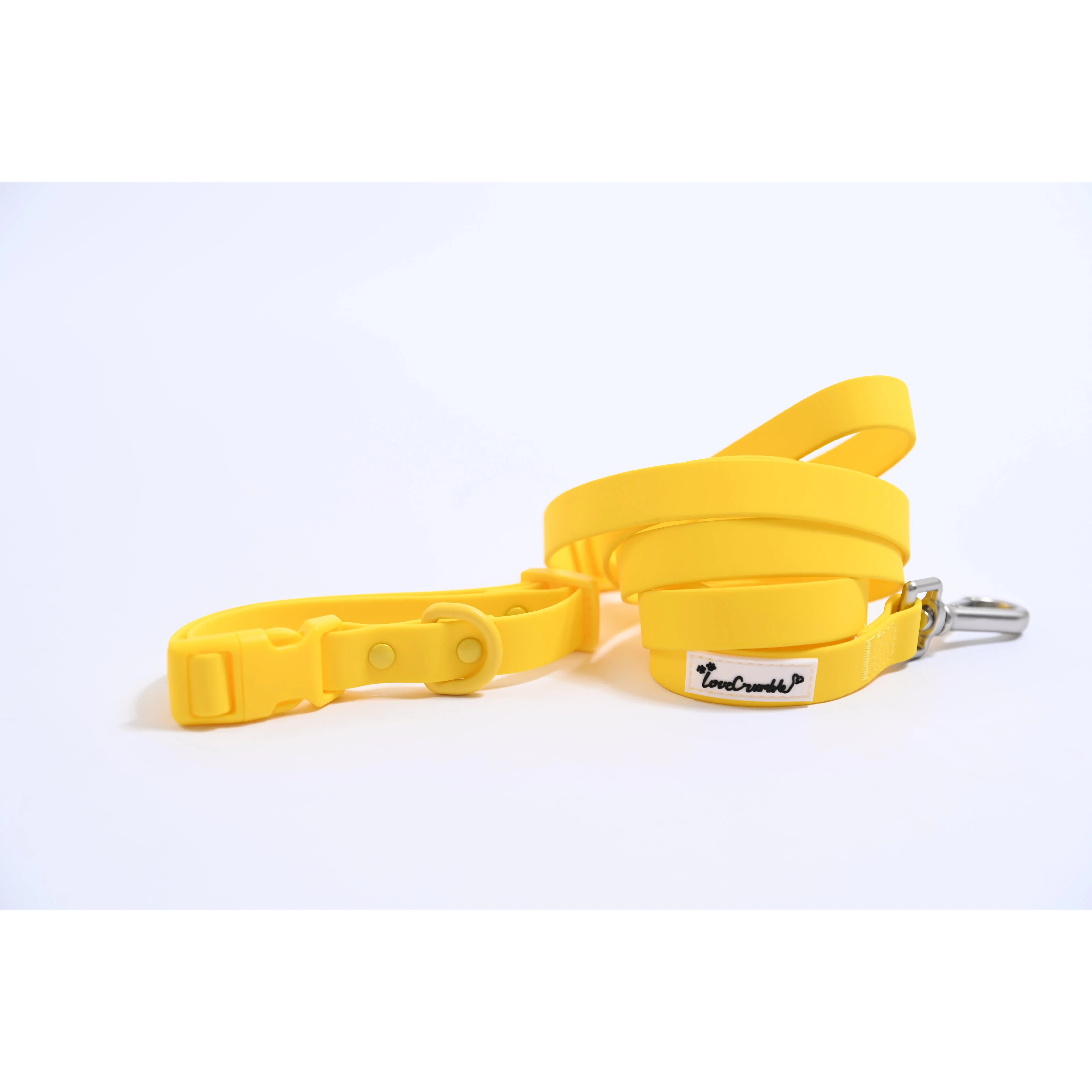 Biothane Wipe Clean Dog Lead & Collar - Macaron Yellow