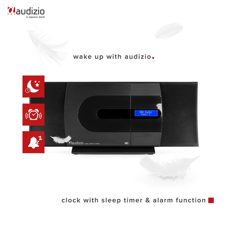 Audizio Tours HiFi Stereo System with Bluetooth, CD & DAB+, Black 6
