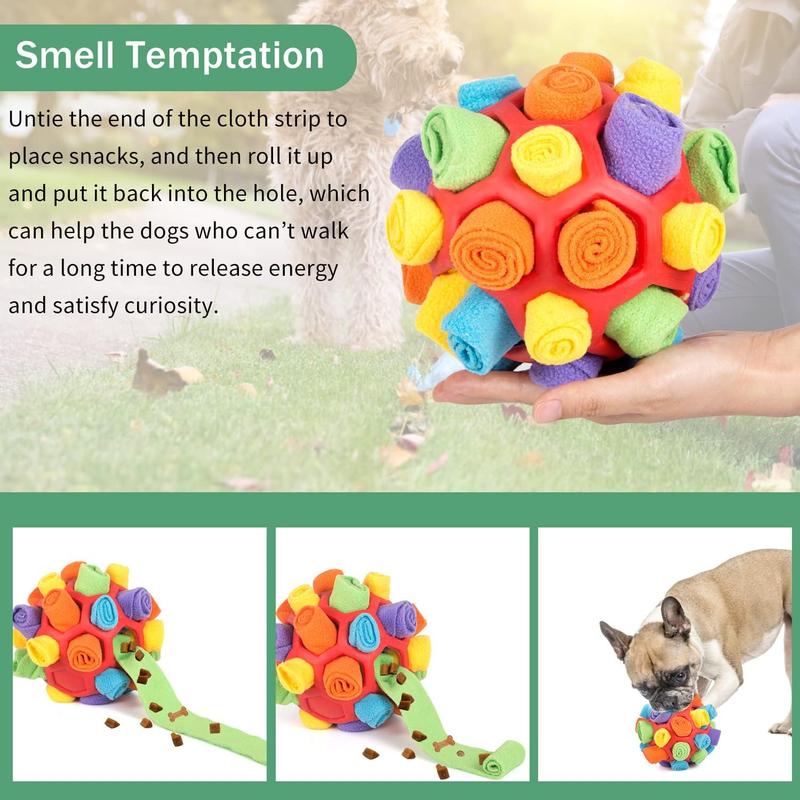 Interactive Dog Puzzle Toy – Snuffle Ball & Treat Dispenser for Slow Feeding, Mental Stimulation & Foraging – Squeaky & Durable Dog Toy - Herding Ball Dog enrichment 4