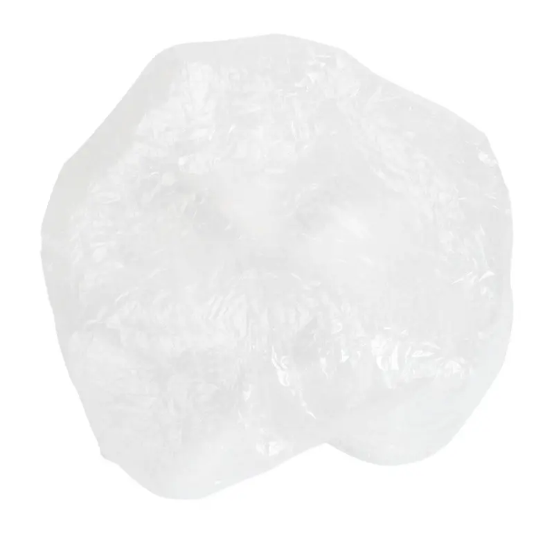 100PCS Elastic Clear Bathing Hair Care Protector Hat Disposable Shower Cap - Transparent Plastic Lightweight Cover Unisex 3