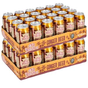 Old Jamaica Ginger Beer Soft Drink Cans 330ml - Pack of 48, Made with Real Ginger -  Beverage