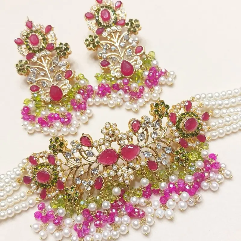 MAHEEN Elegant Choker Set with Earring for Women - Model 075