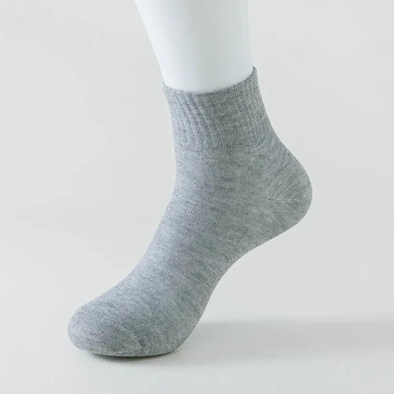 Unisex Socks Cotton Business Mid Length Soft and Warm Autumn/winter Solid Color Casual Socks Plain black plain white socks  Spandex pair of Menswear 2