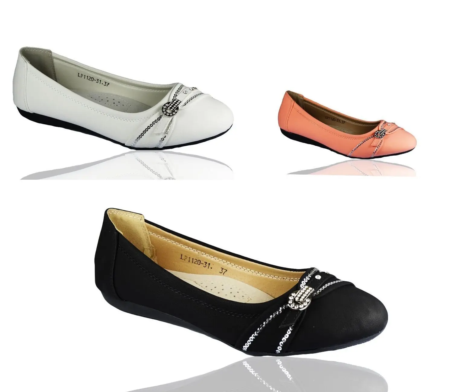 Ladies Women's Girls Flat Slip On Shoes Size UK Ballerina Pumps Ballet Dolly Shoe