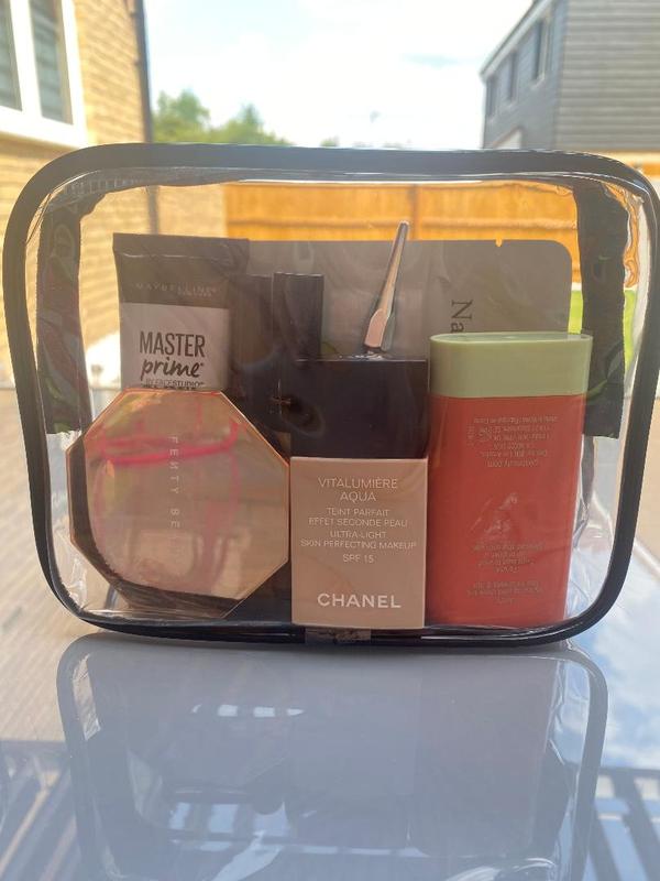 3 pieces Clear Travel Storage Bag With Handle, Portable Travel Washbag  Cosmetic Bag PVC Waterproof One Set 4