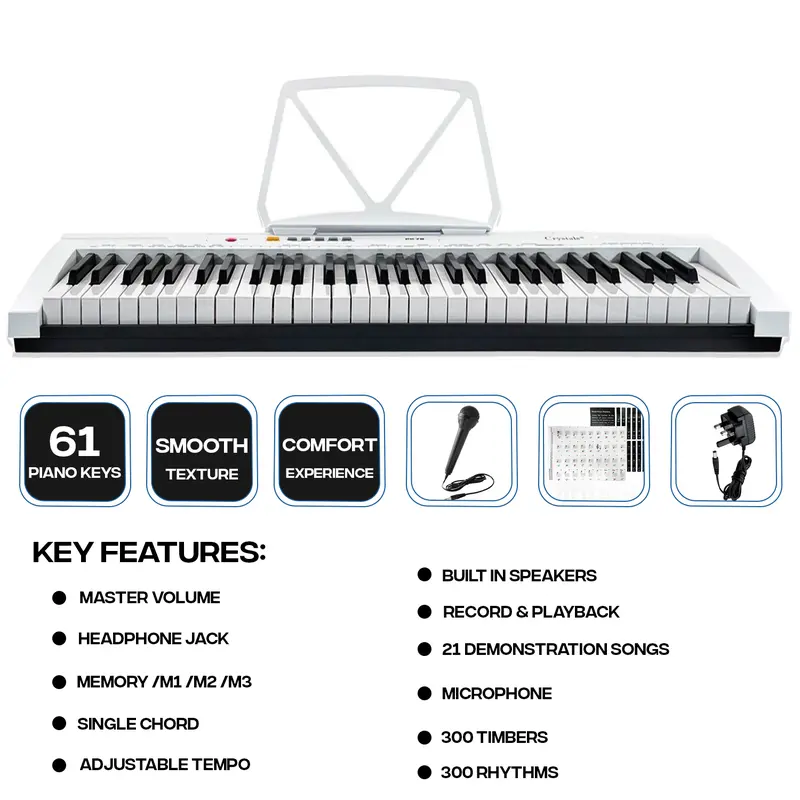 61 Keys Electronic Teaching Keyboard Digital Music Piano Instrument & Microphone 6
