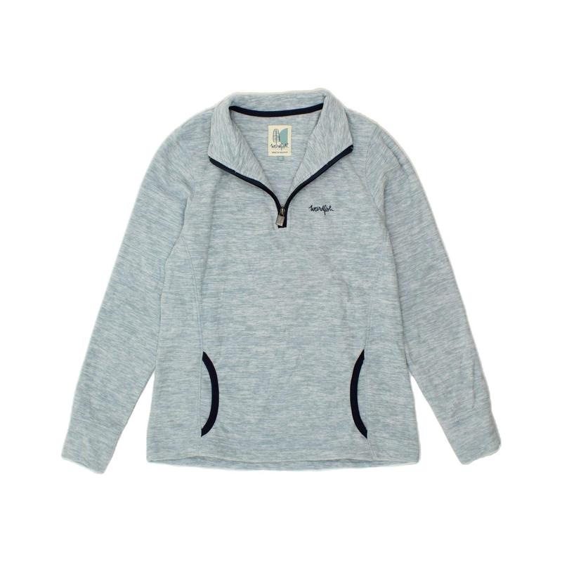 Pre-Owned Vintage WEIRD FISH Womens Zip Neck Fleece Jumper UK 12 Medium Blue Flecked 1
