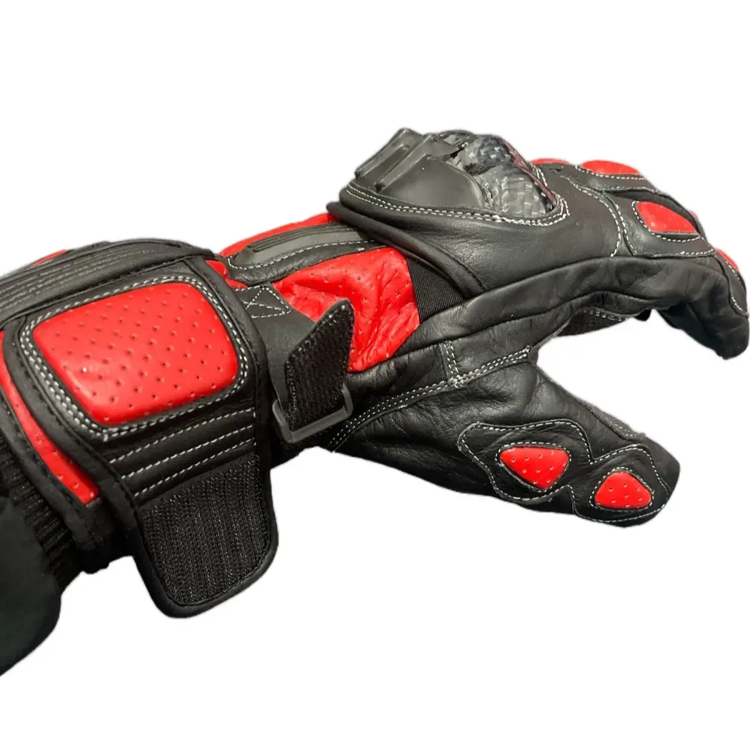 Genuine Leather Motorcycle Knuckles Protecting Gloves Motorbike Protection Full Finger Gloves