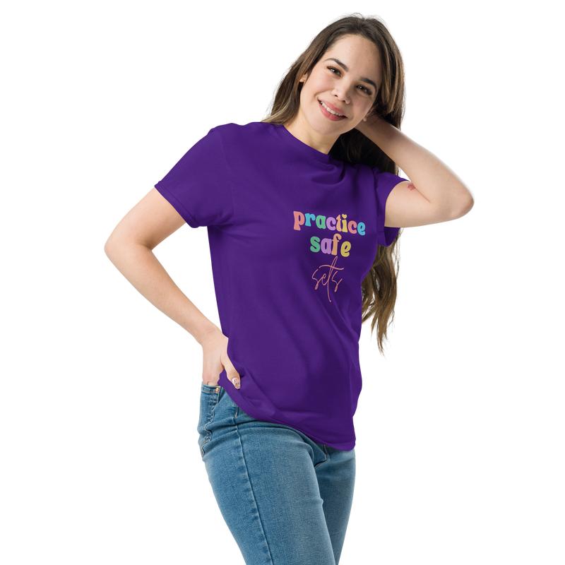 Practice Safe Sets Funny Gym Shirt, Custom Unisex T Shirt, Fun Unique Gift, Running Shirt, Gym TShirt, Graphic Tees, Menswear Womenswear Design Cotton Fabric Casual Top Relaxed Fit Breathable Hem 7