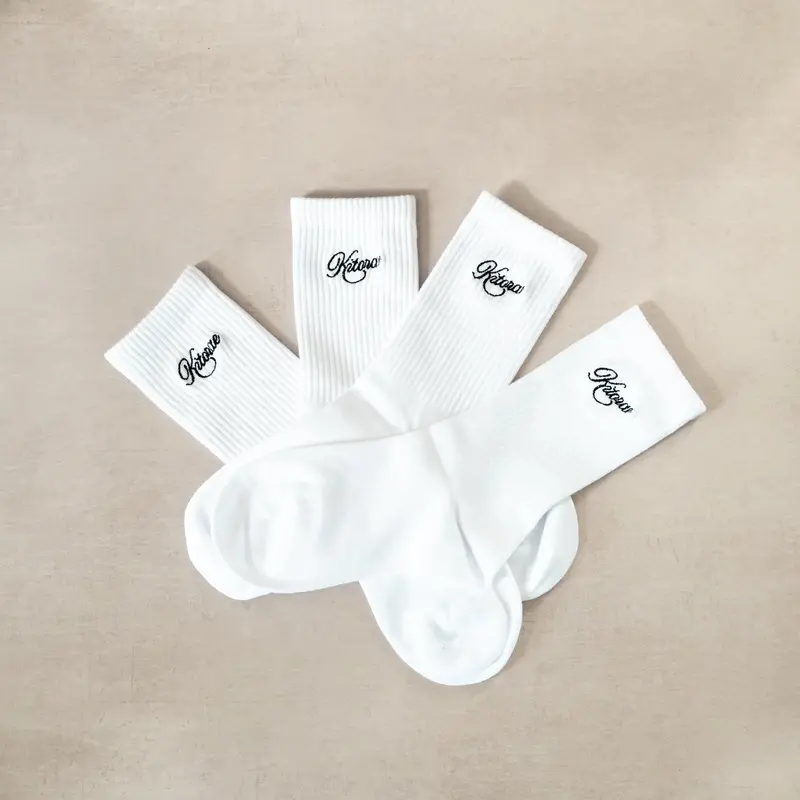 The Unisex Half-Crew Signature Socks - White 1