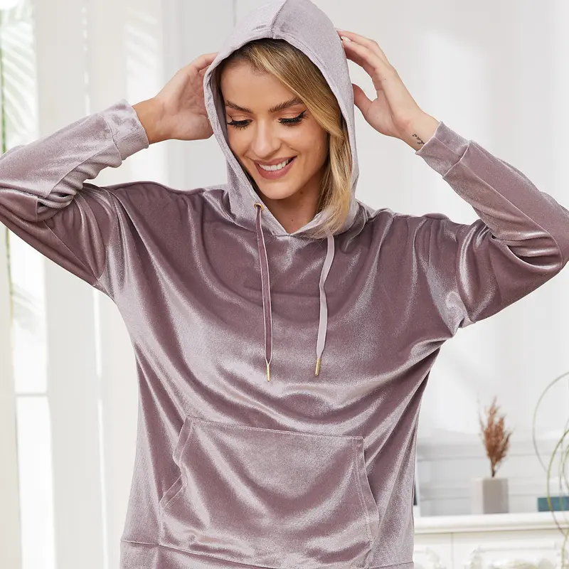 Ladies Pyjama Set Super soft Velour Cosy Long Sleeve Top & Bottom Pants Sleepwear Loungewear Nightwear for Women with Elasticated Trousers Size 8-22 Comfort Comfortable Womenswear Fit Pajamas Adjustable Minimalist Homewear Pjs Basic Winter Ribbed Comfy 7