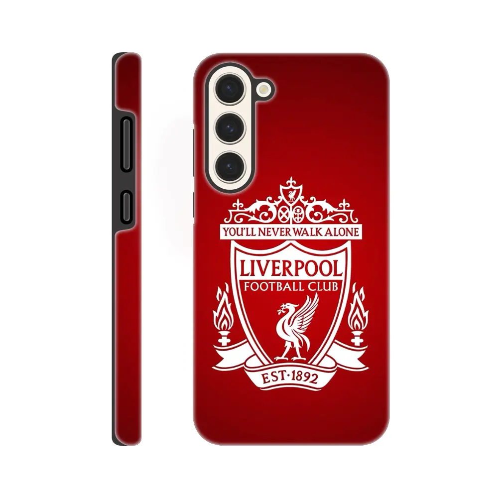 Liverpool FC Galaxy Tough Phone Case – LFC Logo Football Fan Phone Cover - Dual Layer Protection - Wireless Charging Compatible - Glossy Finish