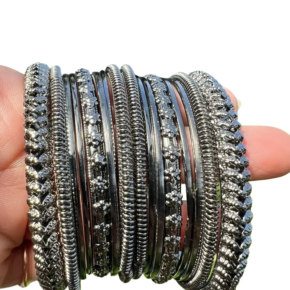 Bangles oxidised. Black metal bangles. Oxidised jewellery. Gift for her