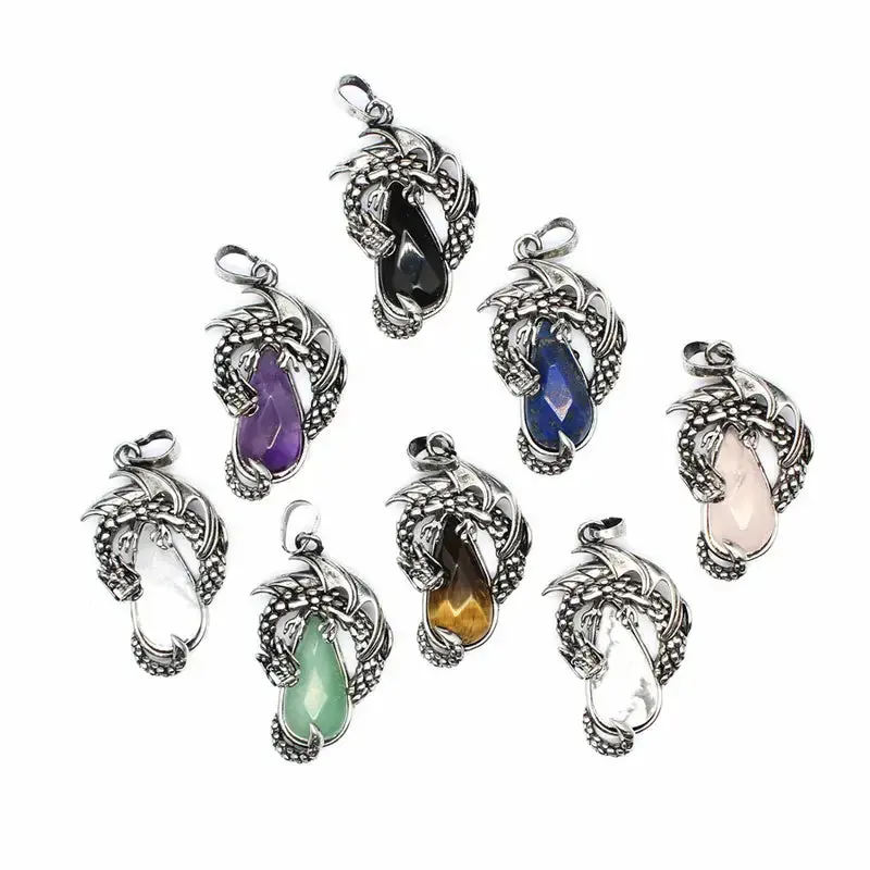 Protective Dragon Chakra Crystal Pendants Necklace 1