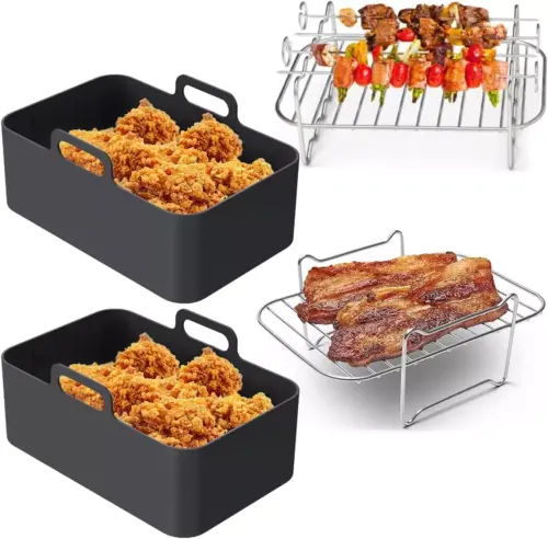 Air Fryer Rack and Grill Rack 8PCS Steel Griller Double Basket Accessories 8