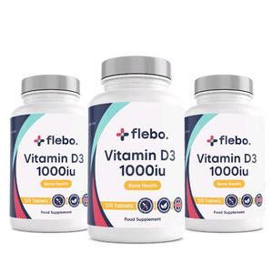 Vitamin D Saver Bundle (x3 Bottles: 12month supply) Dr Formulated Premium Vitamin D3 1000IU - 120 Vegetarian Tablets for Immune Support and Bone Health