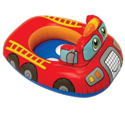 Red Fire Engine Inflatable Swim Swimming Aid Seat Kids Toddler Red Pool Beach Toy Accessory Float Lilo Lounger Seat Swim Ring Doughnut Safe Girls Boys 1