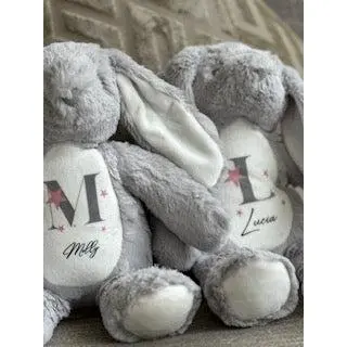 Personalised Bunny Rabbit, New Baby Gift, Personalised Plush Soft Toy , Kids Cuddly Toy, Girls and Boys Teddy