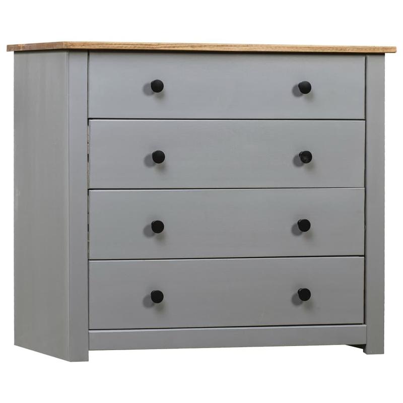 Side Cabinet Grey 80x40x73 cm Pine Panama Range 0