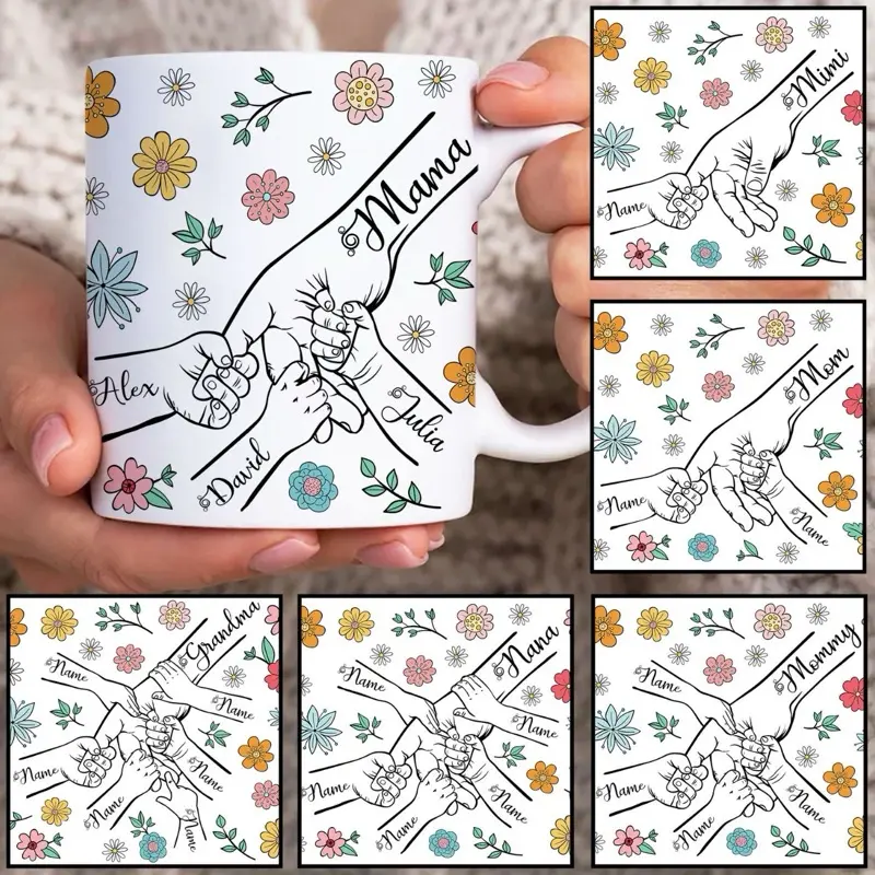 Hand Holding 11oz Mug - Mom Grandma Nan