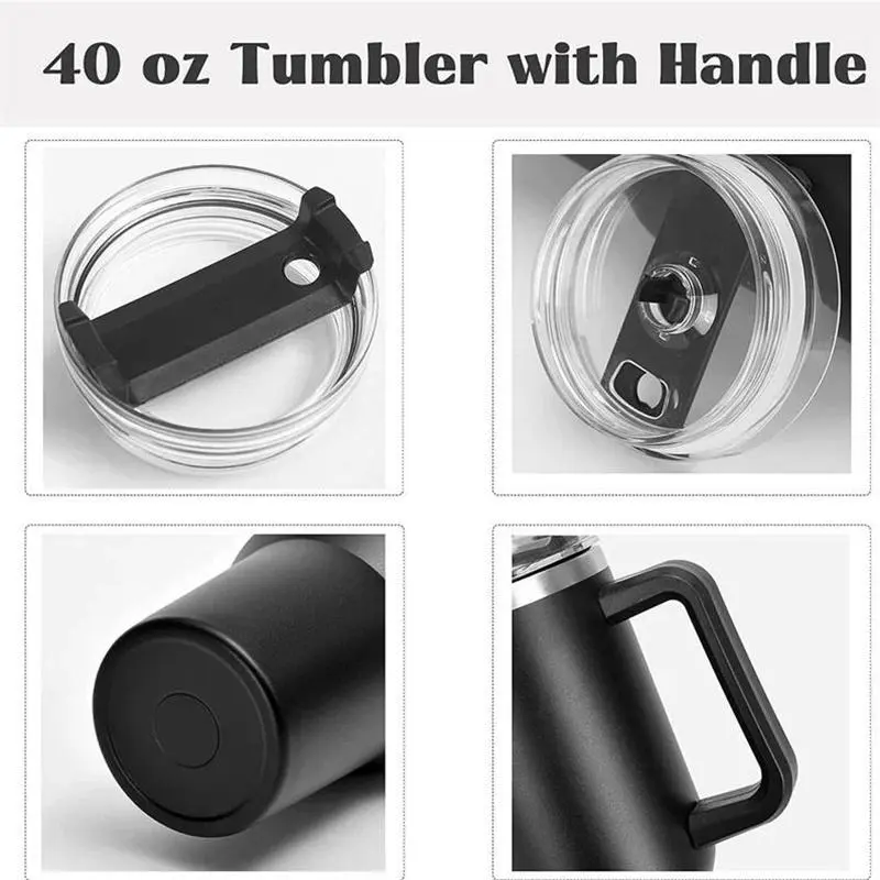1200ML 304 Stainless Steel Insulated Water Bottle,Thermal Coffee Car Cup, Cold Hot Mugs Vacuum Flask With Handle Straw,For Sport 4