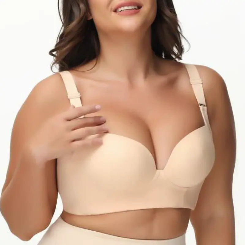 Back Smoothing Bra Push Up Bra Hide Back No Underwear Simple Full Coverage ComfortSeamless Bra Breathable Bra Womenswear Lady Minimalist 4