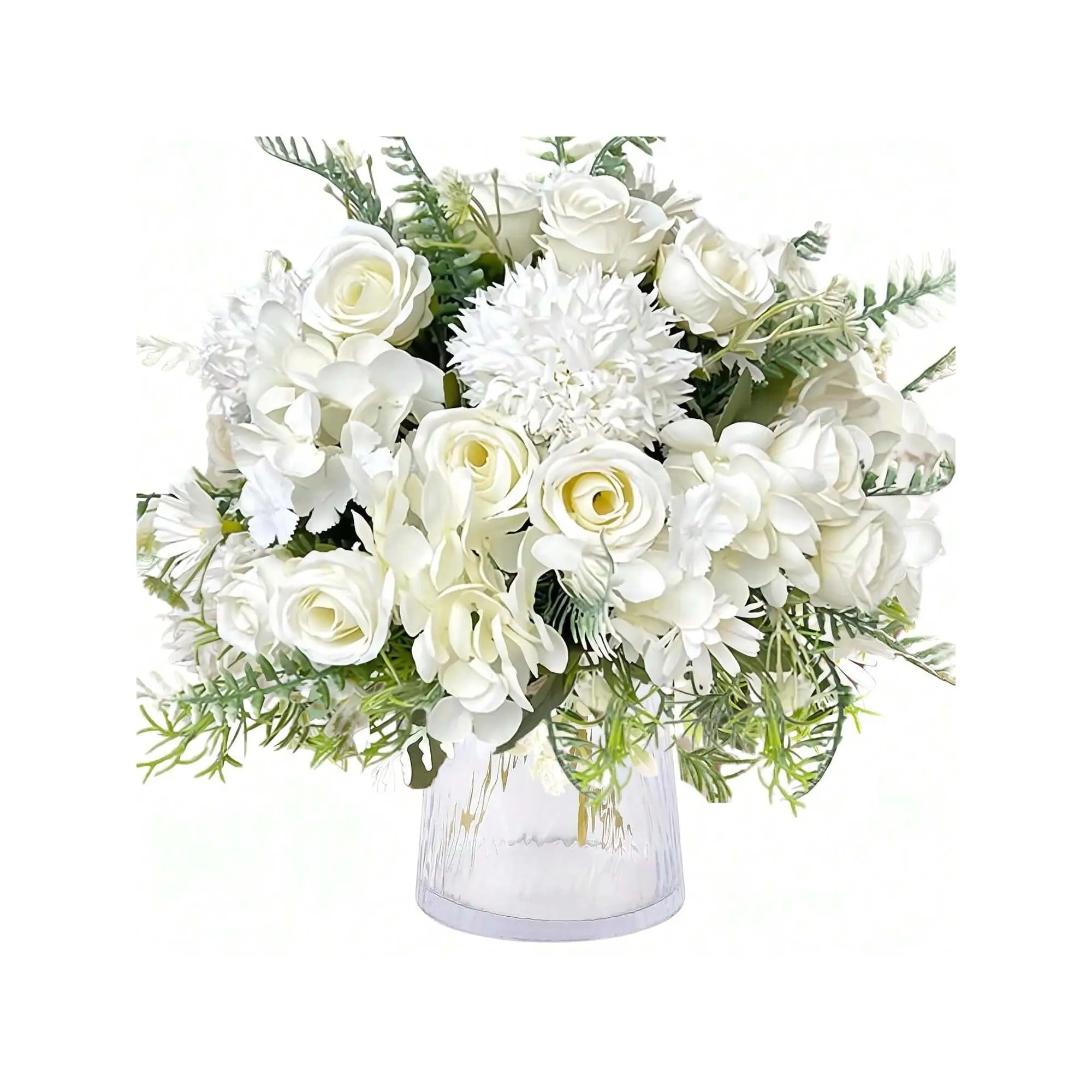 1PC Autumn Decoration Artificial Roses Flowers Bouquets Hydrangea Ball Chrysanthemum Valentine's Day Gifts Birthday Party Decorations Wedding Flower Baskets Bride Holding Flowers Home Furnishings Dining Rooms Bedrooms Windowsills Vases For Decorations
