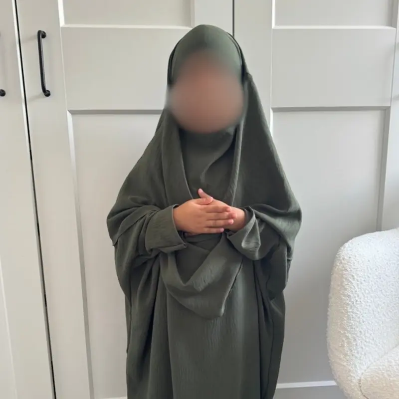 Abaya Khimar for Girls Teenagers -batwing sleeve abaya Perfect for Daily Wear, Madrassa, Umrah Salat - Plain, Long Sleeve, Autumn/All Seasons(Khadijah girl) butterfly ramadan mummy and daughter set 6
