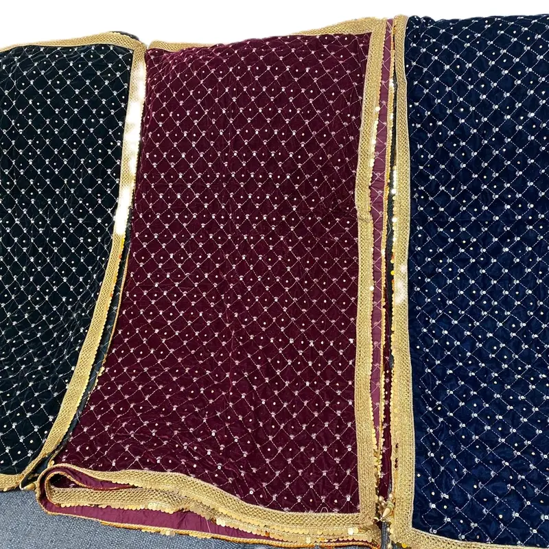 Velvet Embroidered Shawls for Women - Fashionable and Soft 0