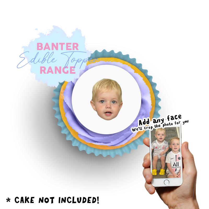 Add any Face cupcake topper - Funny Cupcake toppers - Custom Icing Cup Cake Topper 0