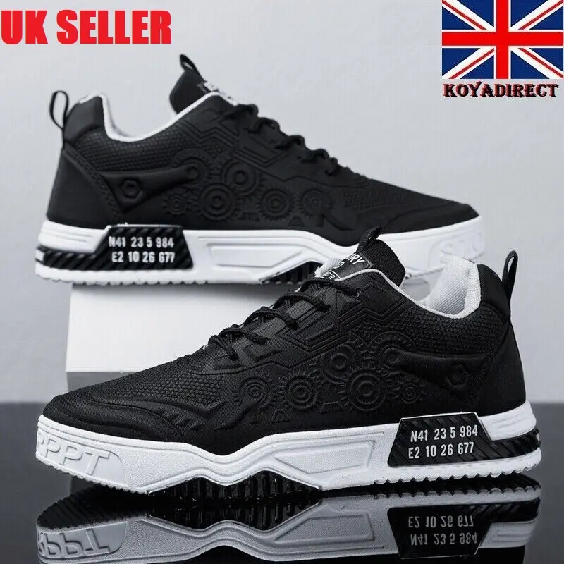 Men's casual Shoes Soft Material Sports Sneakers Walking Outdoor Walking Activity Gym Black&White Shoes
