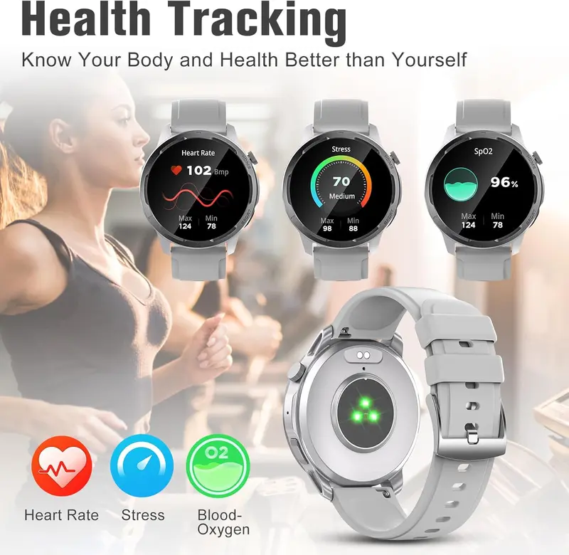 Smart Watch for Men Women Call and Text, Waterproof Sports Smartwatches with AI Voice/Heart Rate/Sleep Tracker, 1.39'' TFT HD Full Touch Screen Bluetooth Ladies Health Watches for iphone Android 4