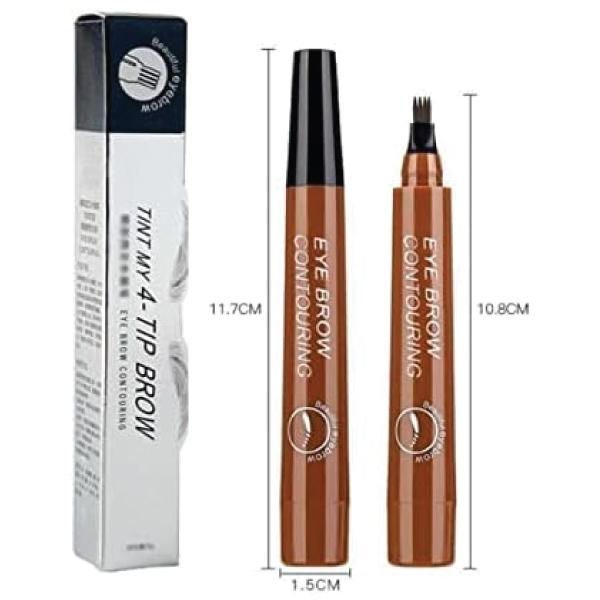 Professional Eyebrow Pen, 4-fork Liquid Eyebrow Pen, Waterproof, Smudgeproof, Long-lasting and Easy to Shape Eyebrows, Eye Brow Pencil, High Pigmented Brow Shading Filling Styling Pen, Easy to Apply, Daily Cosmetic 7