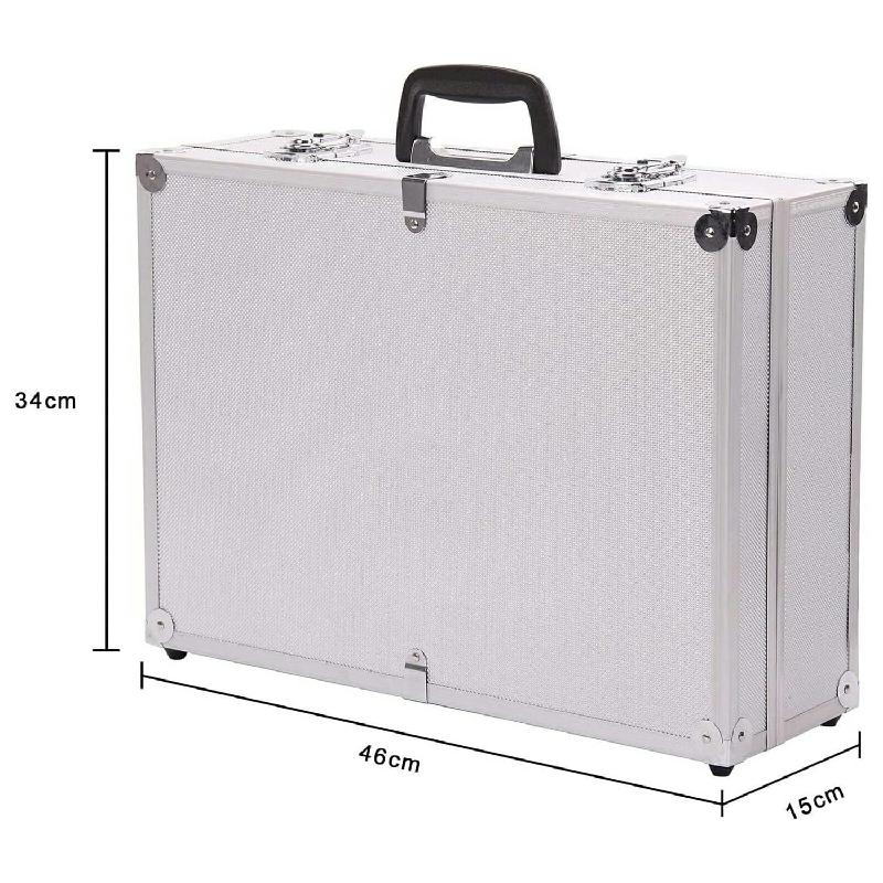 YORKSHIRE HOMEWARE Aluminum Hard Case Lockable Tool Box Briefcase Portable Storage Toolbox Universal Carrying Case Organizer Flight Cases Camera Equipment Tool Case with Removable Foam 1