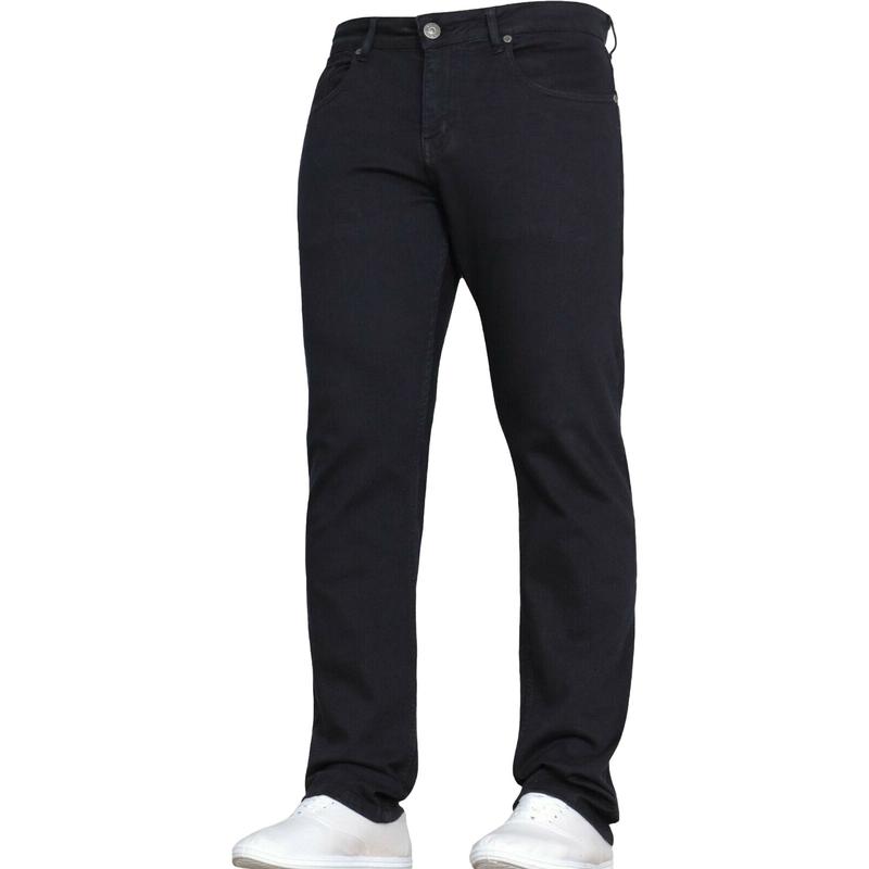 Mens Stretch Jeans Casual Work Slim Fit Straight Leg Denim Spandex Regular Big Tall All Waists 30 to 46 Menswear Pocket 1
