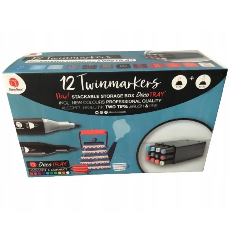 Pack of 12 Twin Markers In Deco Tray by DecoTime 0