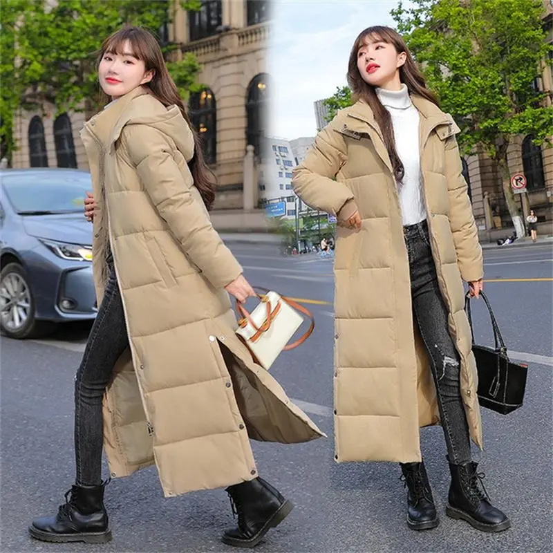2025 New Women Jacket Thick Long Parka Hooded Coat Female Fashion Winter Jackets Long-Sleeved Parkas Women's Clothing