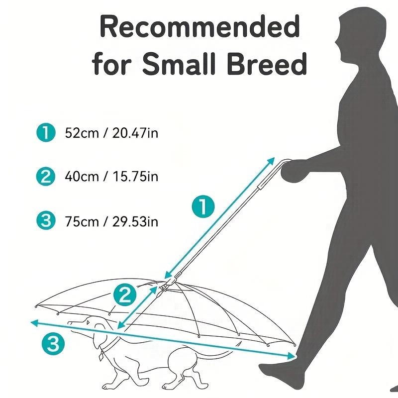 Small Dog Pet Umbrella, Foldable Transparent Rain Snow Protection Umbrella with Leash Chain, Plastic Material, Hand Wash Only 6