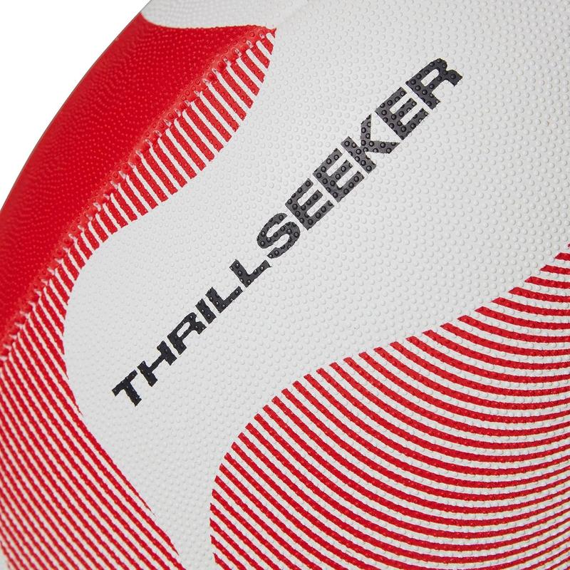 Thrillseeker Play Rugby Ball, White/Red, 5 5