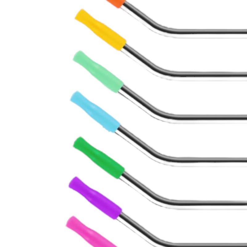 Silicone Straw Tip Covers for 6mm Stainless Steel Straws - Alternative to Metal Straws 1