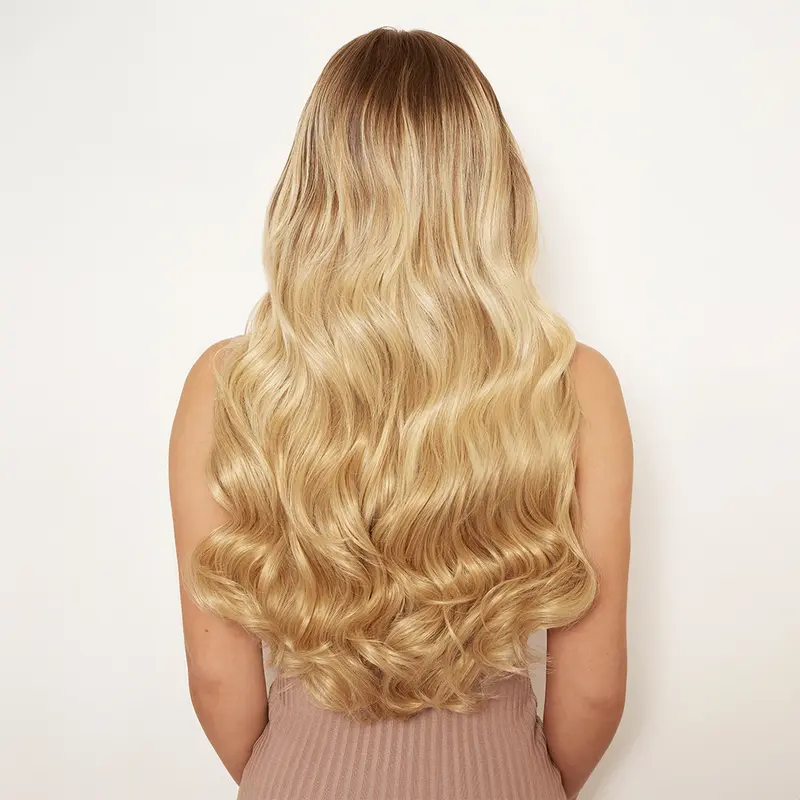 SUPER THICK 22' 5 PIECE NATURAL WAVY CLIP IN HAIR EXTENSIONS 1